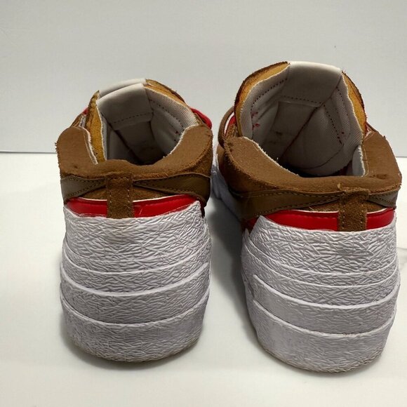 Nike Sacai Blazer Low British Tan Brown White Red DD1877-200 Mens Size 12 - Picture 3 of 12